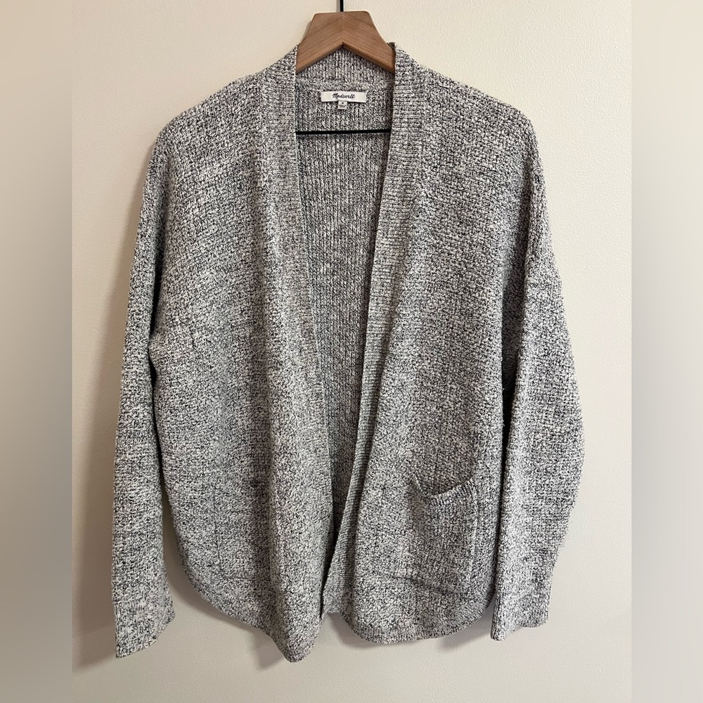 Madewell white and black cardigan